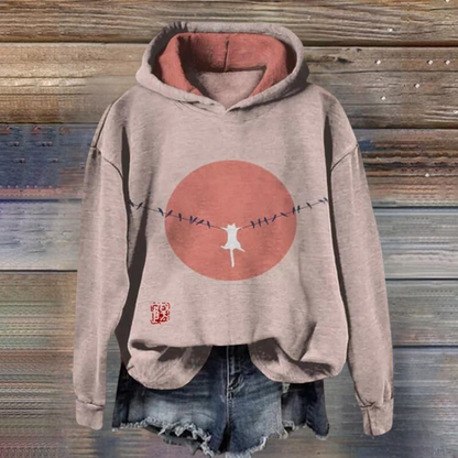 Stilfuld dametrøje med poppet dyreprint