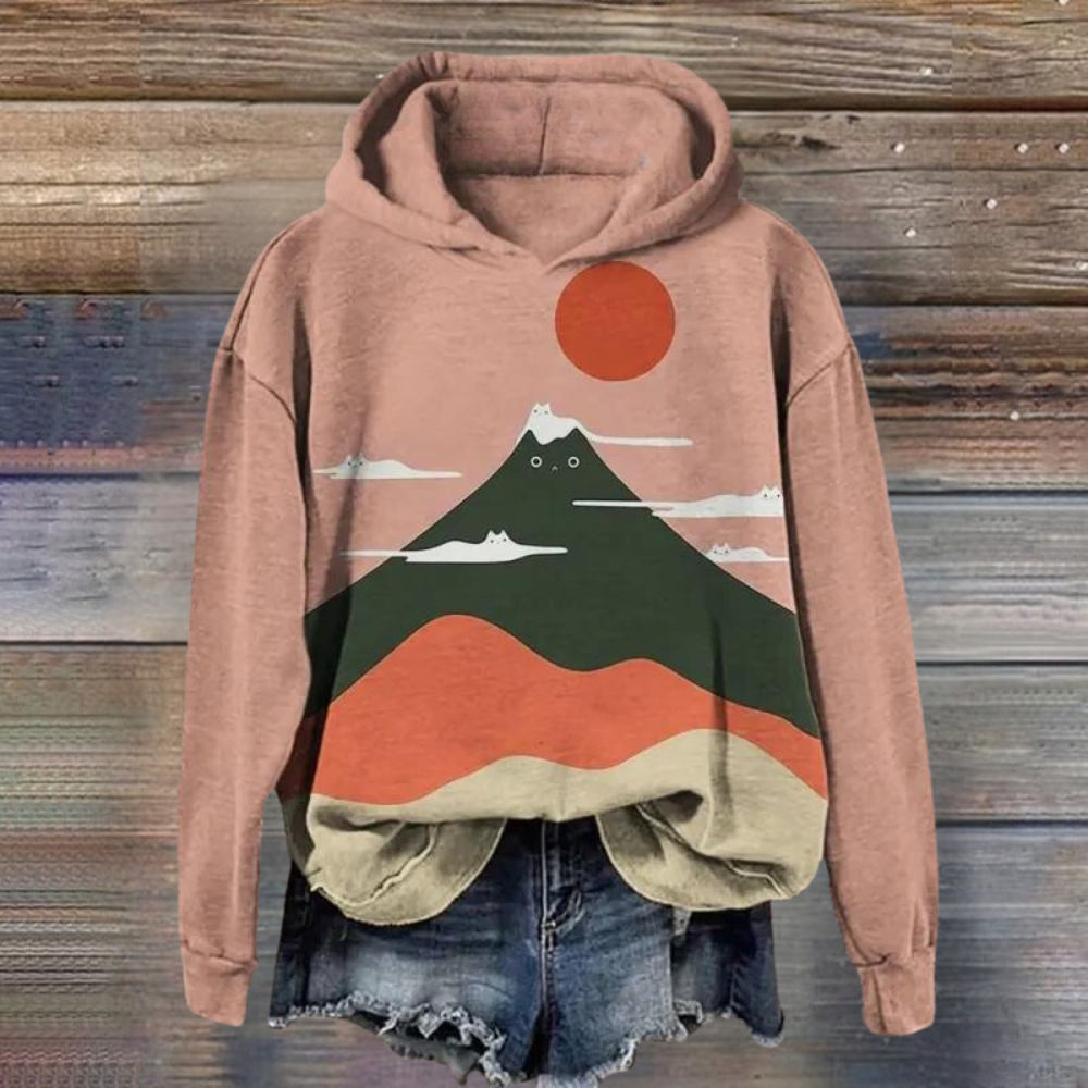 Stilfuld dametrøje med poppet dyreprint