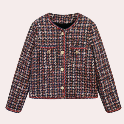 Vævet ternet blazer til kvinder