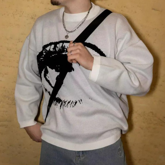 Trendy, afslappet herresweater