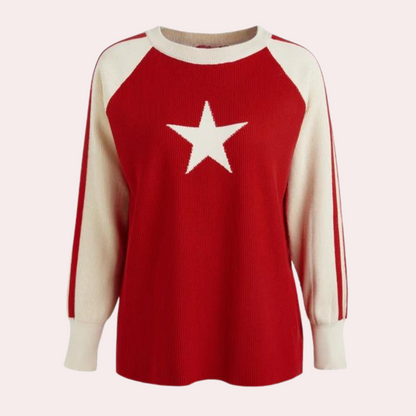 Trendy sweater med stjerneprint til kvinder