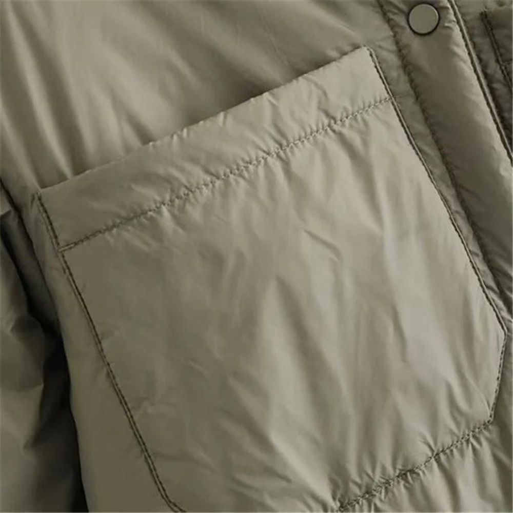 Termisk frakke med turn-down-krave