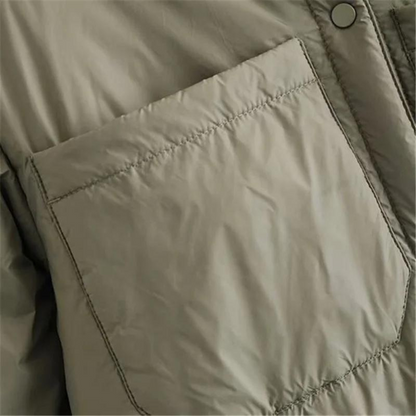 Termisk frakke med turn-down-krave