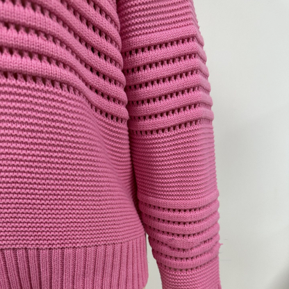 Langærmet sweater med lige linjer