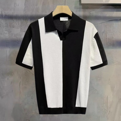 Poloshirt med lodret farve til mænd