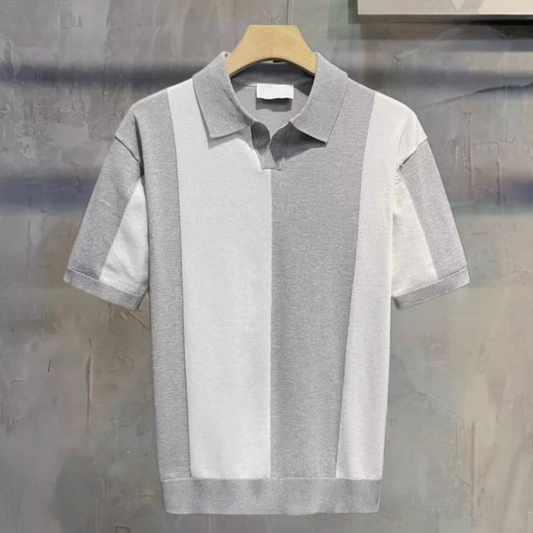 Poloshirt med lodret farve til mænd