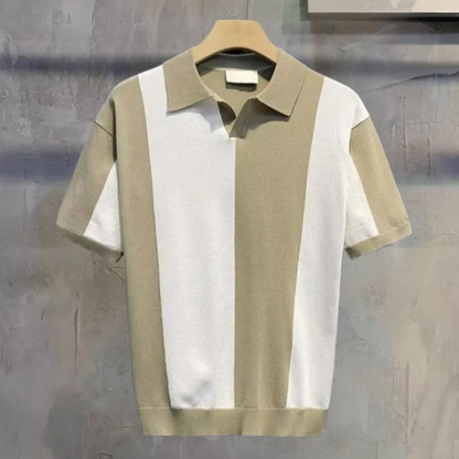 Poloshirt med lodret farve til mænd