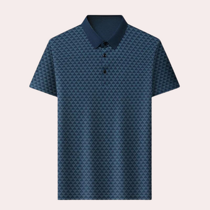 Poloshirt med geometrisk design til mænd