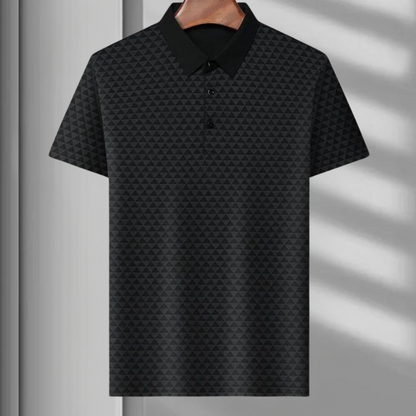 Poloshirt med geometrisk design til mænd