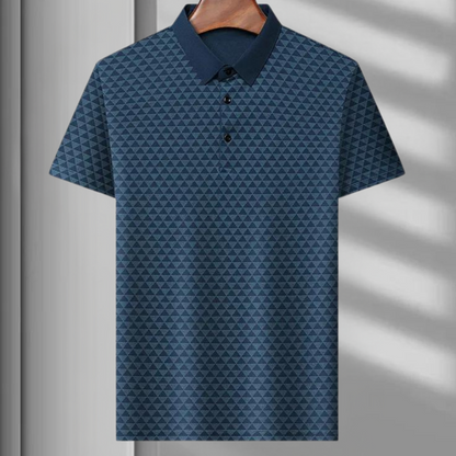 Poloshirt med geometrisk design til mænd