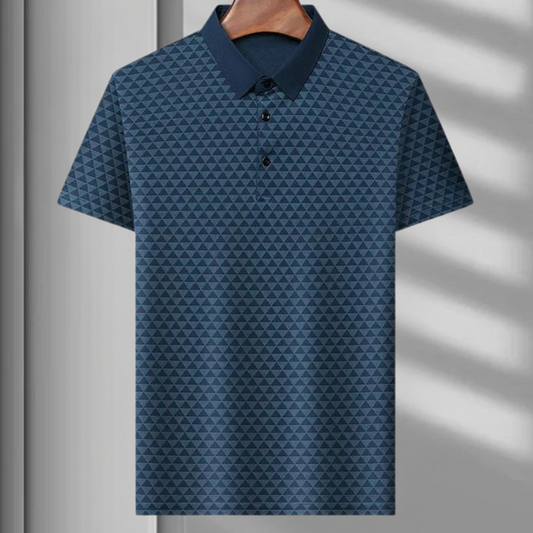 Poloshirt med geometrisk design til mænd