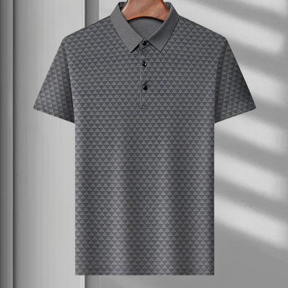 Poloshirt med geometrisk design til mænd
