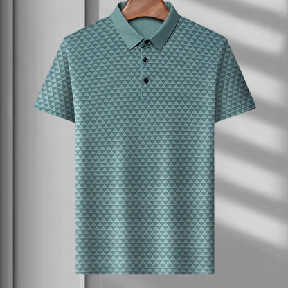 Poloshirt med geometrisk design til mænd