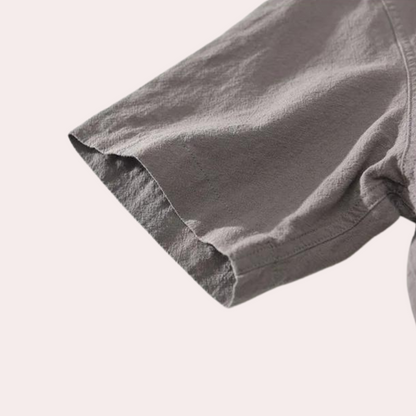 Poloshirt i bomuld og hør til mænd