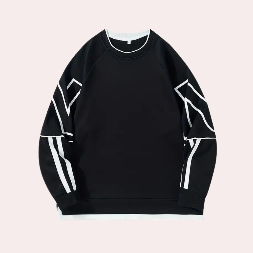 Herresweater med luftig, løs pasform