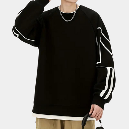 Herresweater med luftig, løs pasform