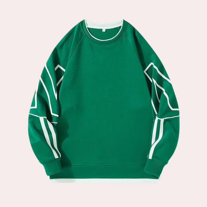 Herresweater med luftig, løs pasform