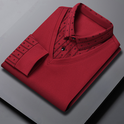 Langærmet tynd poloshirt til mænd