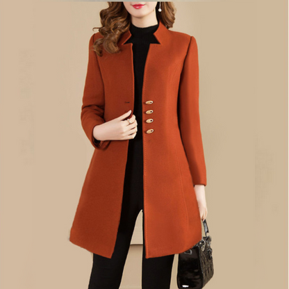 Langærmet frakke med hakket krave