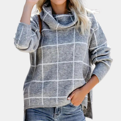 Windowpane ternet mønster-sweater