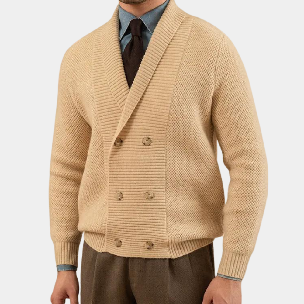 Moderne strikket cardigan til mænd