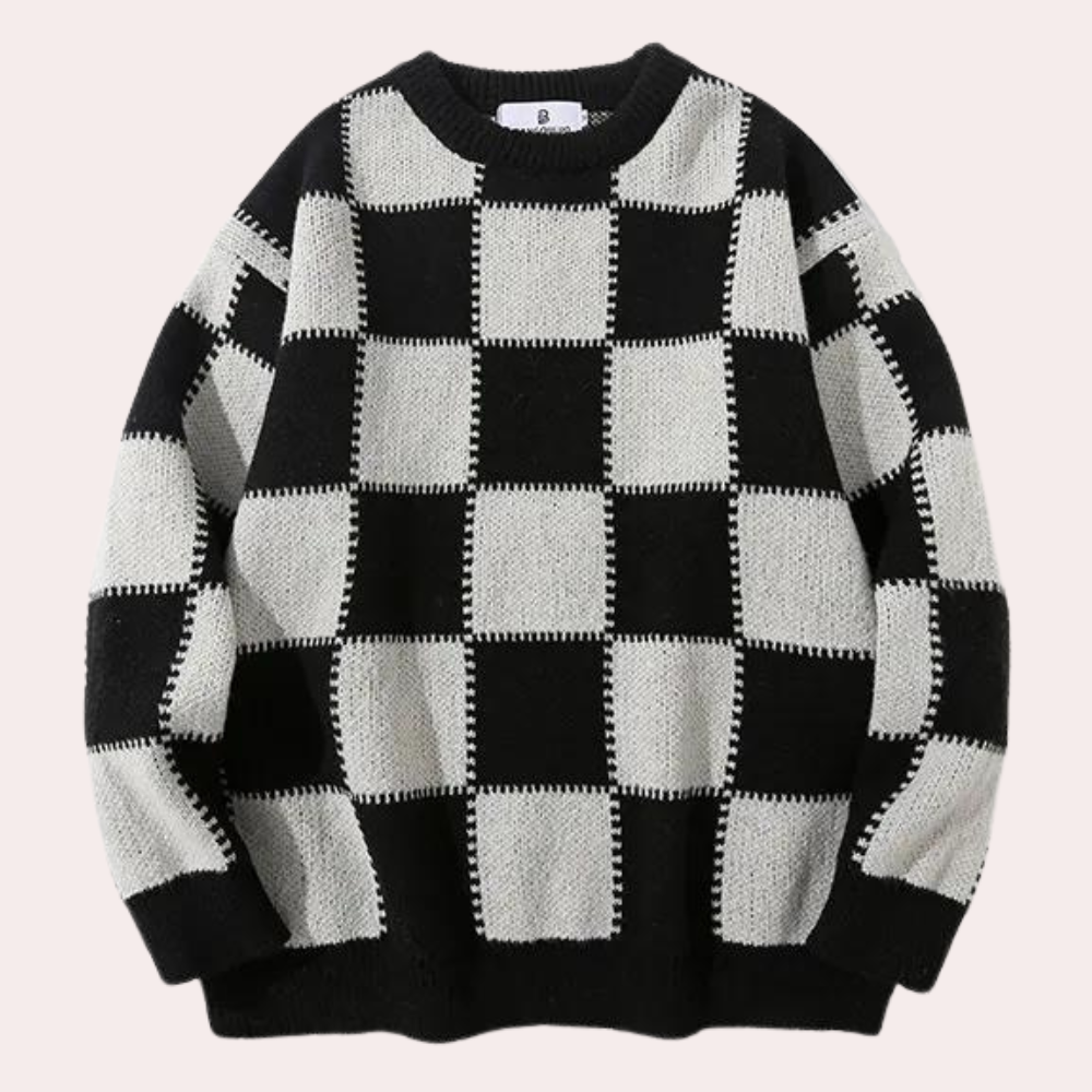Moderigtig ternet sweater til mænd