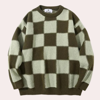 Moderigtig ternet sweater til mænd