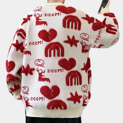 Moderigtig strikket sweater til mænd