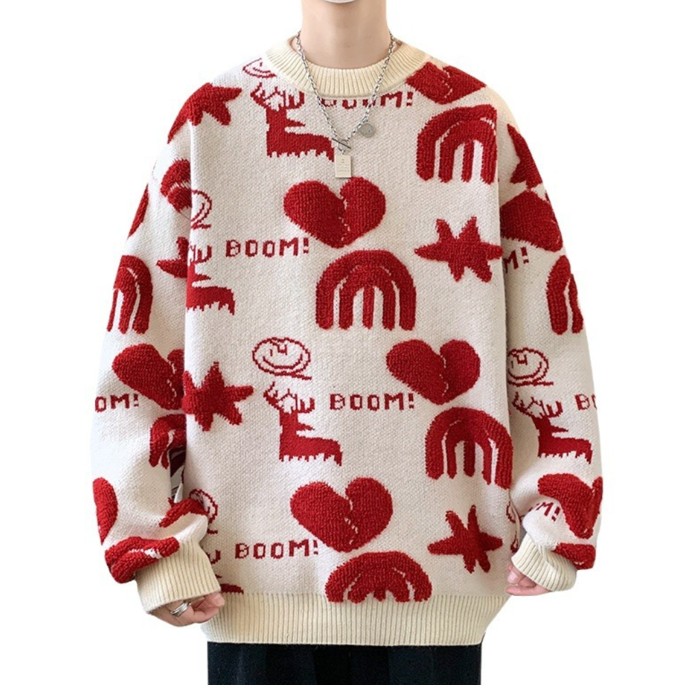 Moderigtig strikket sweater til mænd