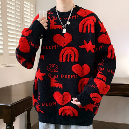 Moderigtig strikket sweater til mænd
