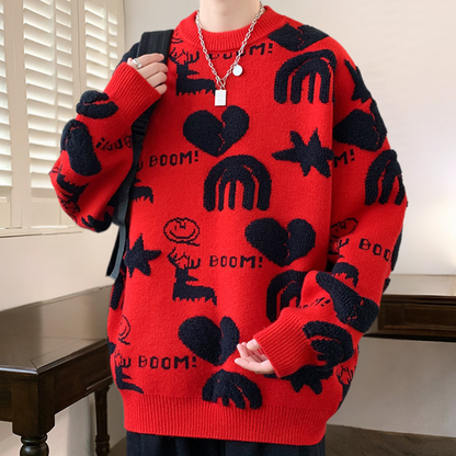 Moderigtig strikket sweater til mænd