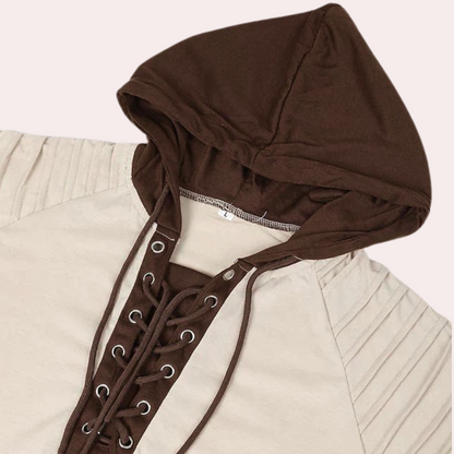 Moderne herresweatshirt med snørebånd og hætte