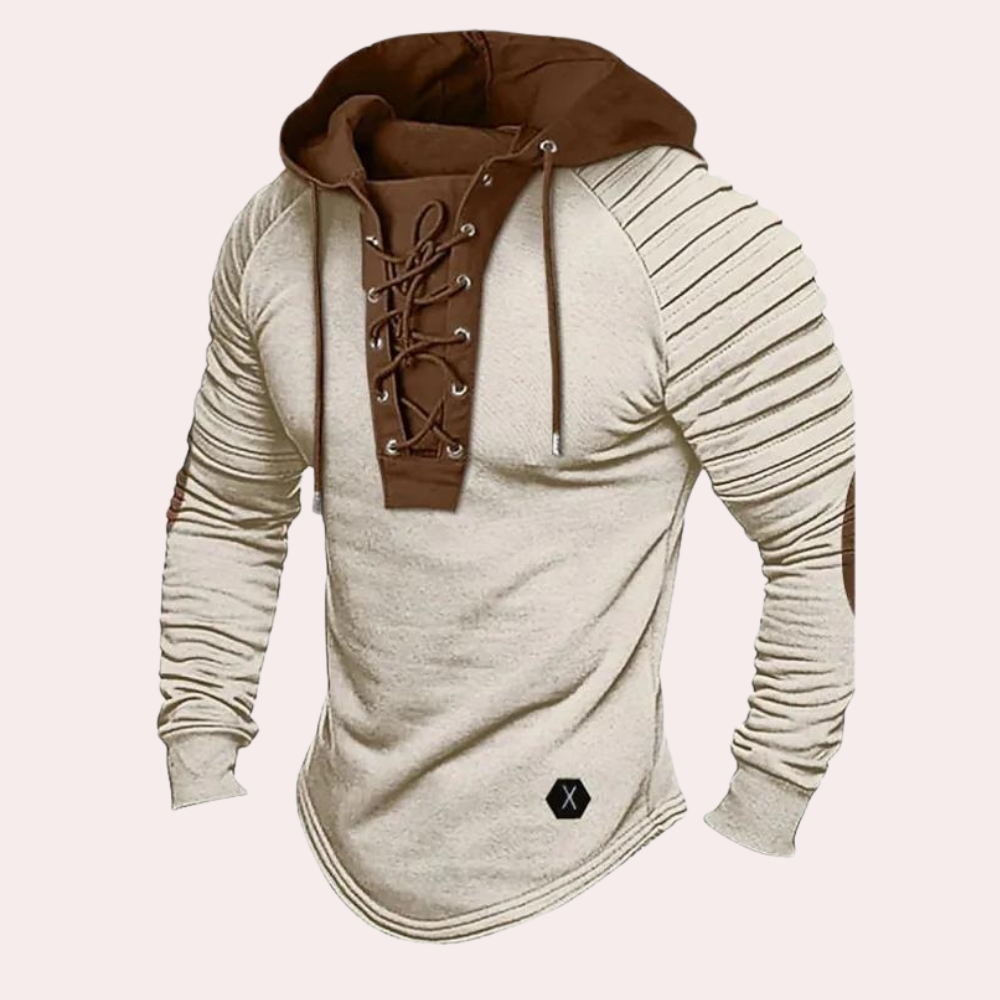 Moderne herresweatshirt med snørebånd og hætte