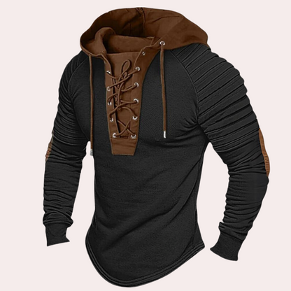 Moderne herresweatshirt med snørebånd og hætte