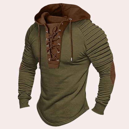 Moderne herresweatshirt med snørebånd og hætte