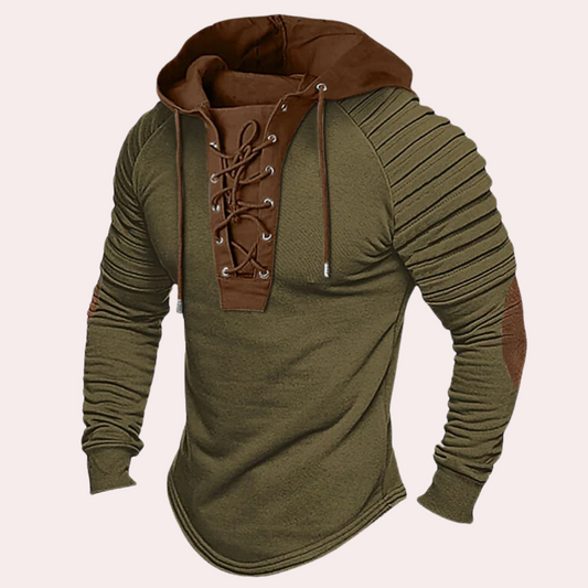 Moderne herresweatshirt med snørebånd og hætte