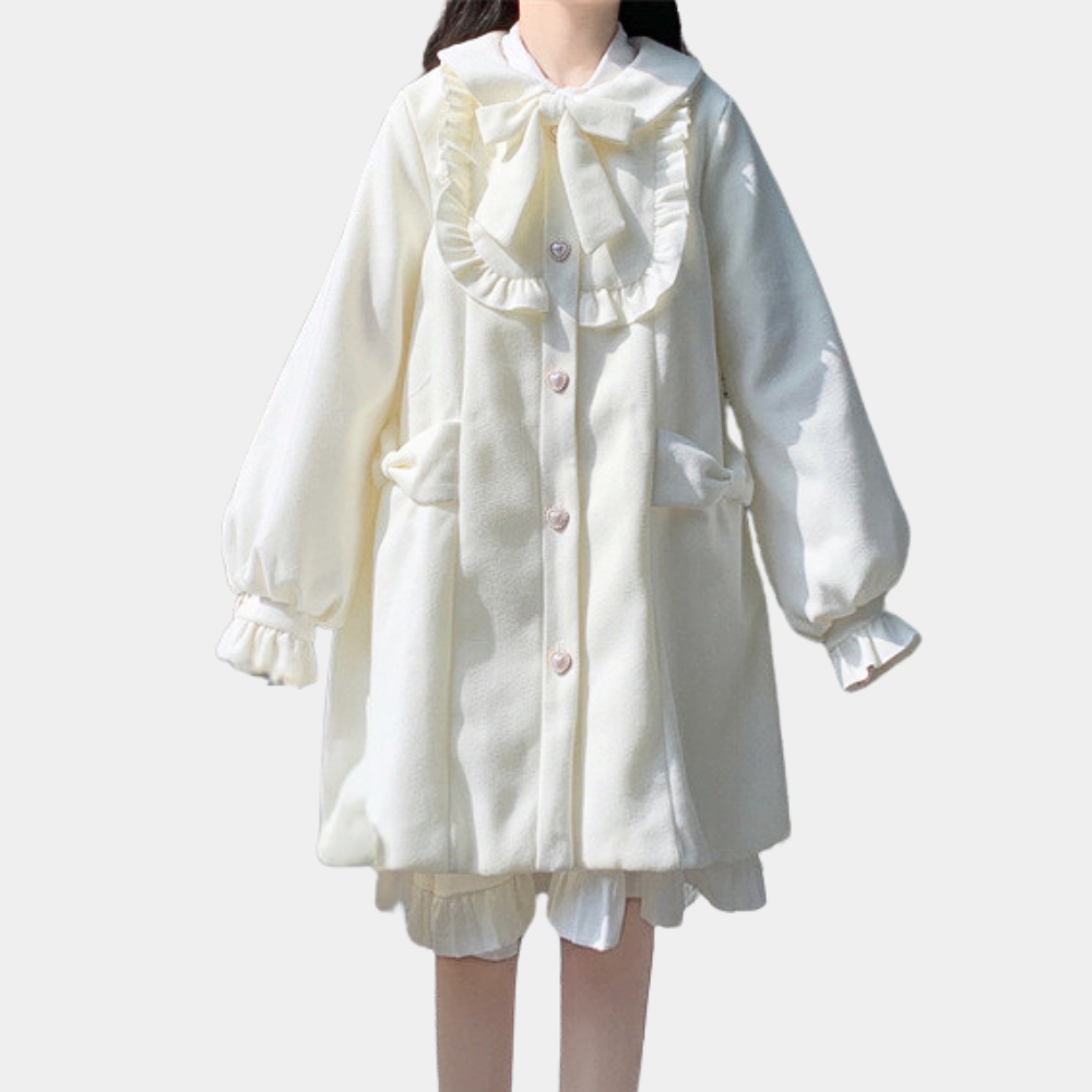 Sød frakke med varmt bånd