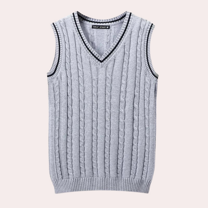 Elegant cardigan med V-hals til mænd