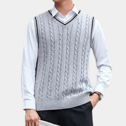 Elegant cardigan med V-hals til mænd