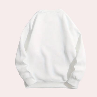 Oktoberfest Print Hvid løs sweater