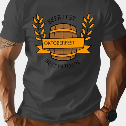 Oktoberfest Print T-shirt til mænd