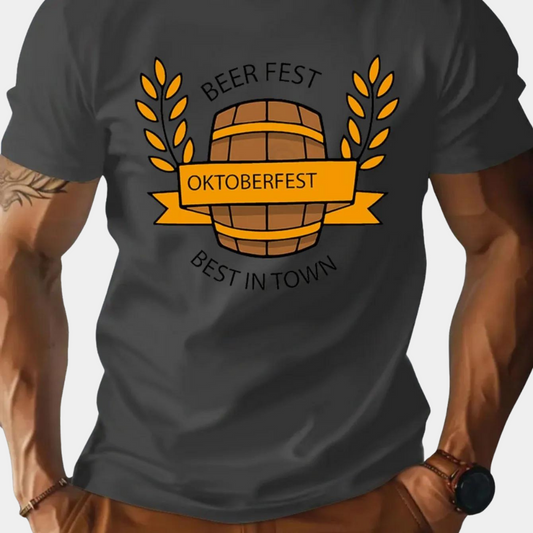 Oktoberfest Print T-shirt til mænd