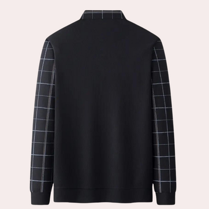 Elegant strikket ternet sweater til mænd