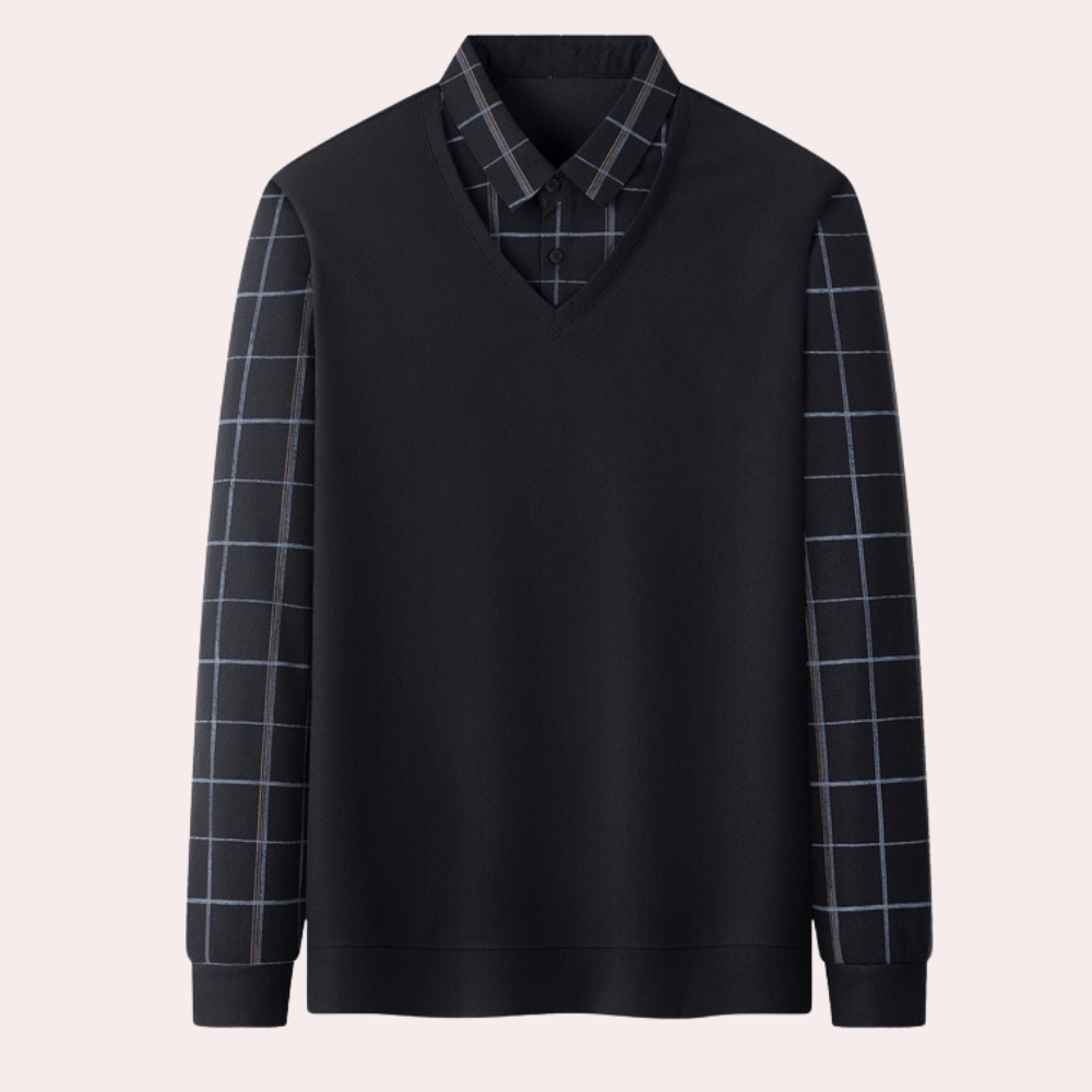 Elegant strikket ternet sweater til mænd
