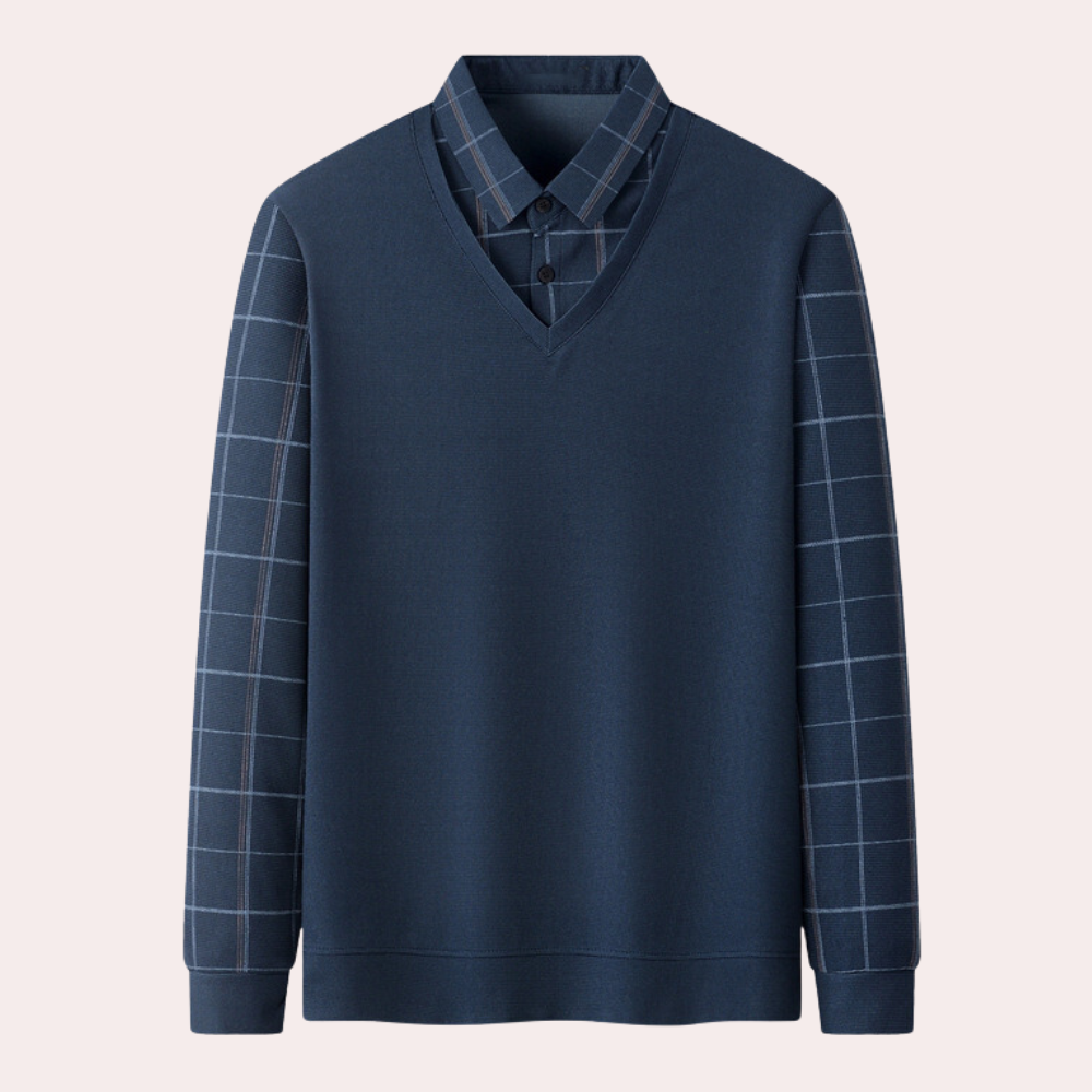 Elegant strikket ternet sweater til mænd