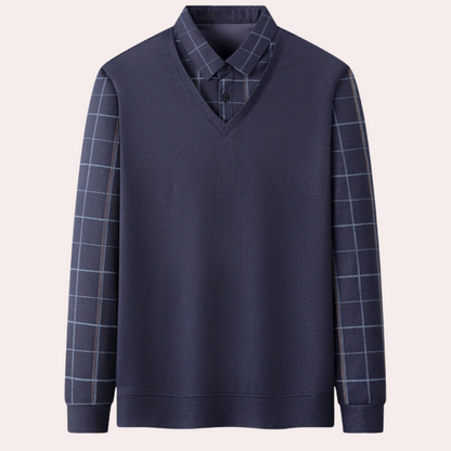 Elegant strikket ternet sweater til mænd