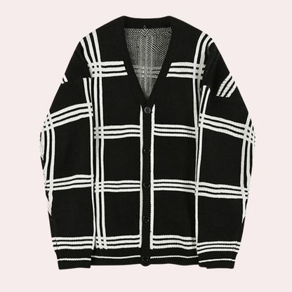 Tidløs strikket cardigan til mænd