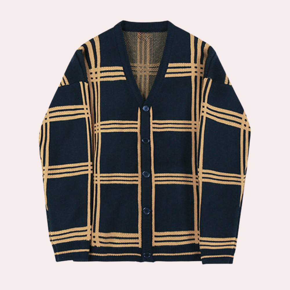 Tidløs strikket cardigan til mænd
