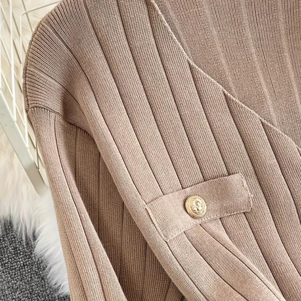 Moderigtigt 3-delt striksæt til kvinder