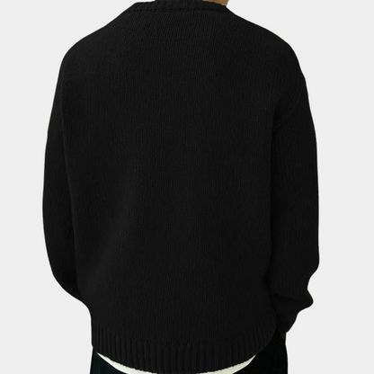 Alsidig langærmet strikket sweater til mænd
